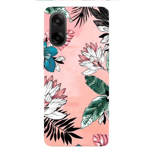 Oneplus Nord CE 5 Tropical flowers Transparent Silicone TPU Θήκη